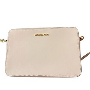 Michael Kors Light Blush Saffiano Crossbody Bag with Gold Hardware